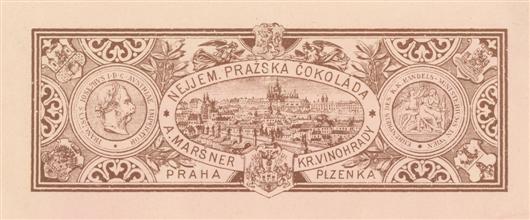 Maršnerovy obaly a reklamy často apelovaly na vlastenecké city veřejnosti. V sortimentu byly také čokolády: „Česká“, „Slovanská“, „Sokolská“, …