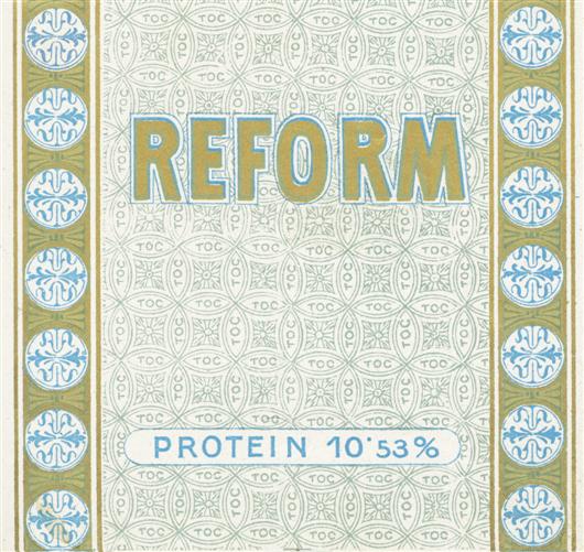 Reformní čokoláda byla reformní proto, že s ní byla spojena komunikace o výživových přednostech výrobku. Obsah bílkovin výrobce stanovil s přesností na setinu procenta